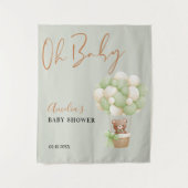 Neutrale Groene Teddybeer Oh Baby Ballon Wandkleed (Voorkant)