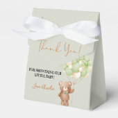 Neutrale Groene Teddybeer Oh Baby Balloon Baby Bedankdoosjes (Voorkant Zijde)