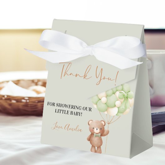 Neutrale Groene Teddybeer Oh Baby Balloon Baby Bedankdoosjes
