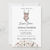 Neutrale handgetekende bloemennegligé lingeriedouc kaart (Voorkant)