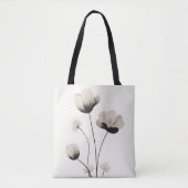 Neutrale heldere witte klaprozen bloemen van Ava Tote Bag (Voorkant)