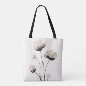 Neutrale heldere witte klaprozen bloemen van Ava Tote Bag (Achterkant)