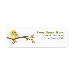 Neutrale Herfst Baby shower Etiket Mam & Baby Owl