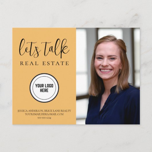 Neutrale Herfst Oranje vastgoedmarketing Briefkaart (Voorkant)