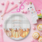 Neutrale herfst pompoen baby shower tafel decor papieren bordje (Feest)