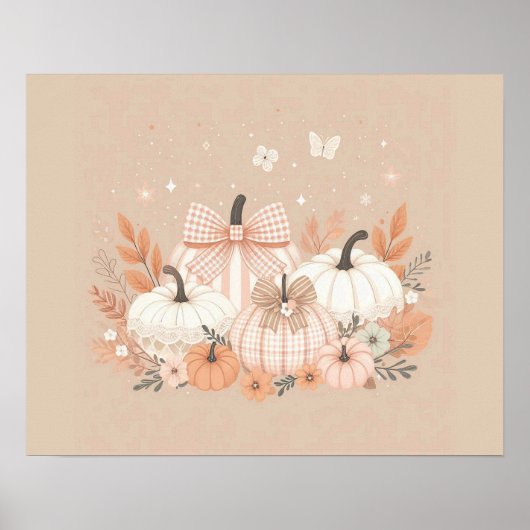 Neutrale herfst pompoen muurkunst poster (Voorkant)