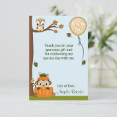Neutrale Herfst Pumpkin Hartelijk dank (FLAT) Bedankkaart (Staand voorkant)