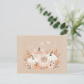 Neutrale herfstpompoen briefkaart (Staand voorkant)