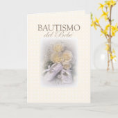 Neutrale het Doopsel van het baby, Spaans Kaart (Gele Bloem)