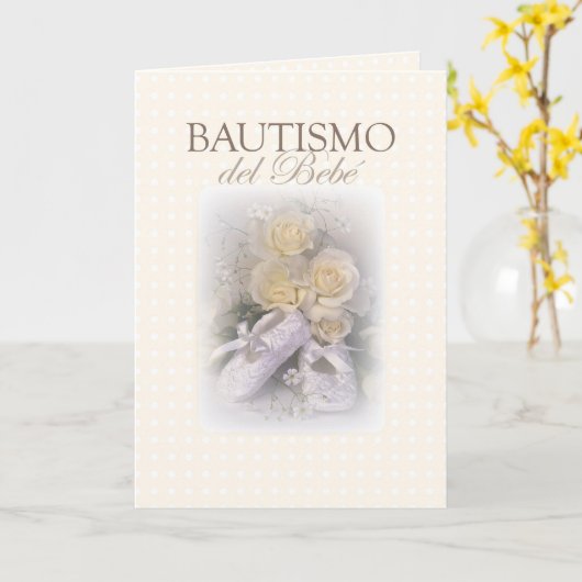 Neutrale het Doopsel van het baby, Spaans Kaart (Gele Bloem)