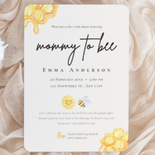 Neutrale Honey Mommy naar bij Baby Shower Kaart