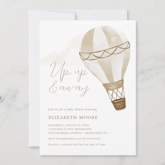 Neutrale Hot Air ballon omhoog, omhoog en weg | Ui Kaart (Voorkant)