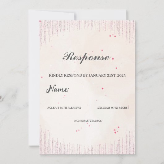 Neutrale huwelijksuitnodiging met zijdeuitnodiging kaart (Achterkant)