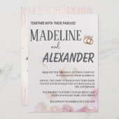 Neutrale huwelijksuitnodiging met zijdeuitnodiging kaart (Voorkant / Achterkant)