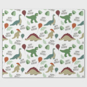 Neutrale inosaur Birthday Wrapping Paper Cadeaupapier (Vlak)