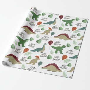 Neutrale inosaur Birthday Wrapping Paper Cadeaupapier