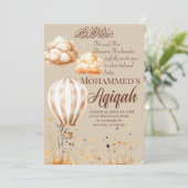 Neutrale Islamitische Baby Aqiqah Kaart (Staand voorkant)