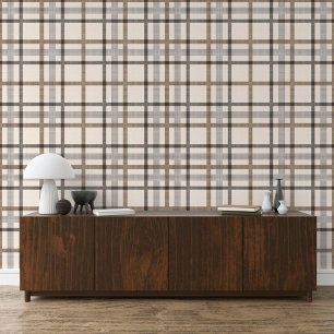 Neutrale Ivoor Beige Bruine Plaid Squares Stripes Behang