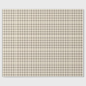 Neutrale Ivoor en Zwarte Gingham Plaid Cadeaupapier (Vlak)