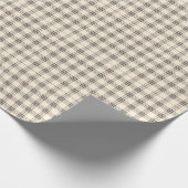 Neutrale Ivoor en Zwarte Gingham Plaid Cadeaupapier (Hoek)