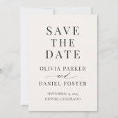 Neutrale ivoor trouw save the date (Voorkant)