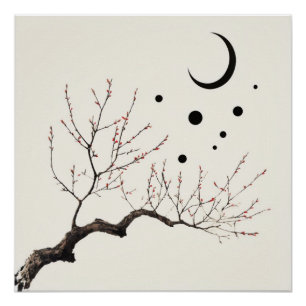 Neutrale Japandi Illustratie Kalme Abstracte Decor Perfect Poster
