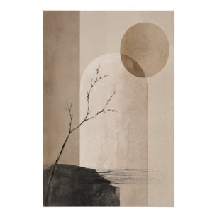 Neutrale Japandi Poster – Minimalistische Wabi Sab