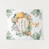 Neutrale Jungle Safari Dieren Baby Shower Wild One Wandkleed (Voorkant (horizontaal))