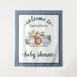 Neutrale Jungle Safari Dieren Baby Shower Wild One Wandkleed