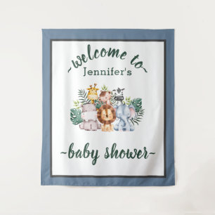 Neutrale Jungle Safari Dieren Baby Shower Wild One Wandkleed
