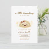 Neutrale Kawaii Aziatische Boog Dumpling Baby Show Kaart (Staand voorkant)