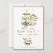 Neutrale Kerk Easter Egg Hunt Uitnodiging (Voorkant)