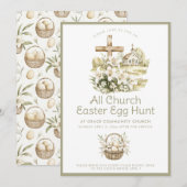 Neutrale Kerk Easter Egg Hunt Uitnodiging (Voorkant / Achterkant)