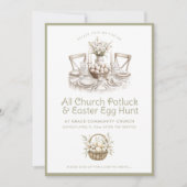 Neutrale Kerk Potluck en Easter Egg Hunt Kaart (Voorkant)