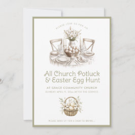 Neutrale Kerk Potluck en Easter Egg Hunt Kaart
