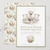 Neutrale Kerk Potluck en Easter Egg Hunt Kaart (Voorkant / Achterkant)