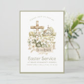 neutrale kerk | Uitnodiging voor Paasdienst (Staand voorkant)