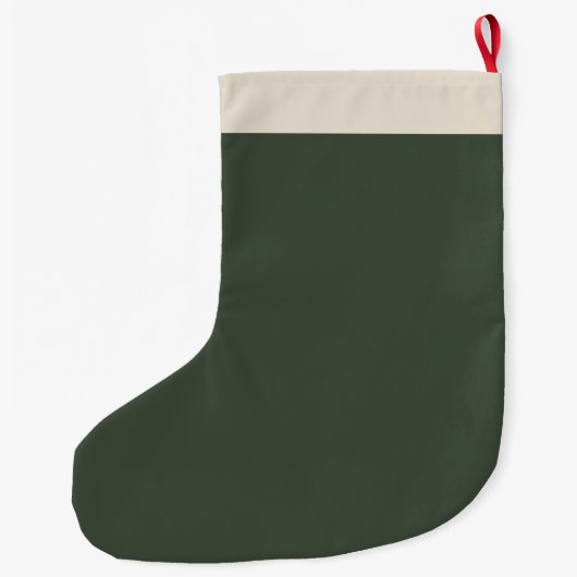 Neutrale Kerst Boerderij Mos Groen Monogram Grote Kerstsok (Achterkant)