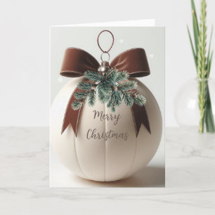 Neutrale Kerst Ivoor Fluweel Decor Feestdagen Kaart