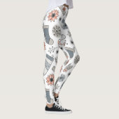 Neutrale kerst Leggings met handgetekend patroon (Rechts)