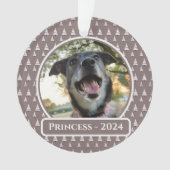 Neutrale Kerstboom Hond Foto Kerst Ornament (voorkant)