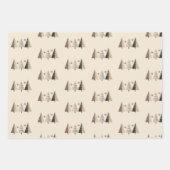 Neutrale kerstboom in het winterbos inpakpapier vel (Voorkant 2)