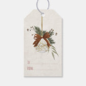 Neutrale kerstcadeaubijlage met ornament cadeaulabel (Voorkant)