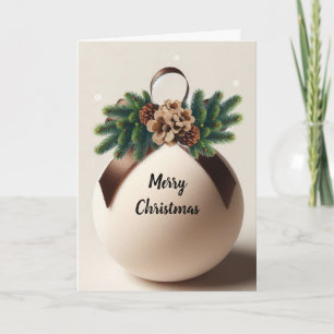 Neutrale Kerstfluwelen en Jute Decoratie Feestdagen Kaart