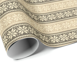 Neutrale kerstsnowflake moderne winter cadeaupapier