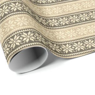 Neutrale kerstsnowflake moderne winter cadeaupapier