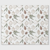 Neutrale Kerstversiering Dennenhout Kerstbomen Cadeaupapier (Vlak)