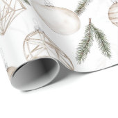 Neutrale Kerstversiering Dennenhout Kerstbomen Cadeaupapier (Rol Hoek)