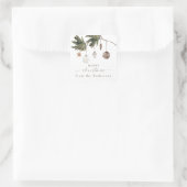 Neutrale Kerstversiering Waterverf Vierkante Sticker (Tas)