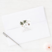 Neutrale Kerstversiering Waterverf Vierkante Sticker (Envelop)
